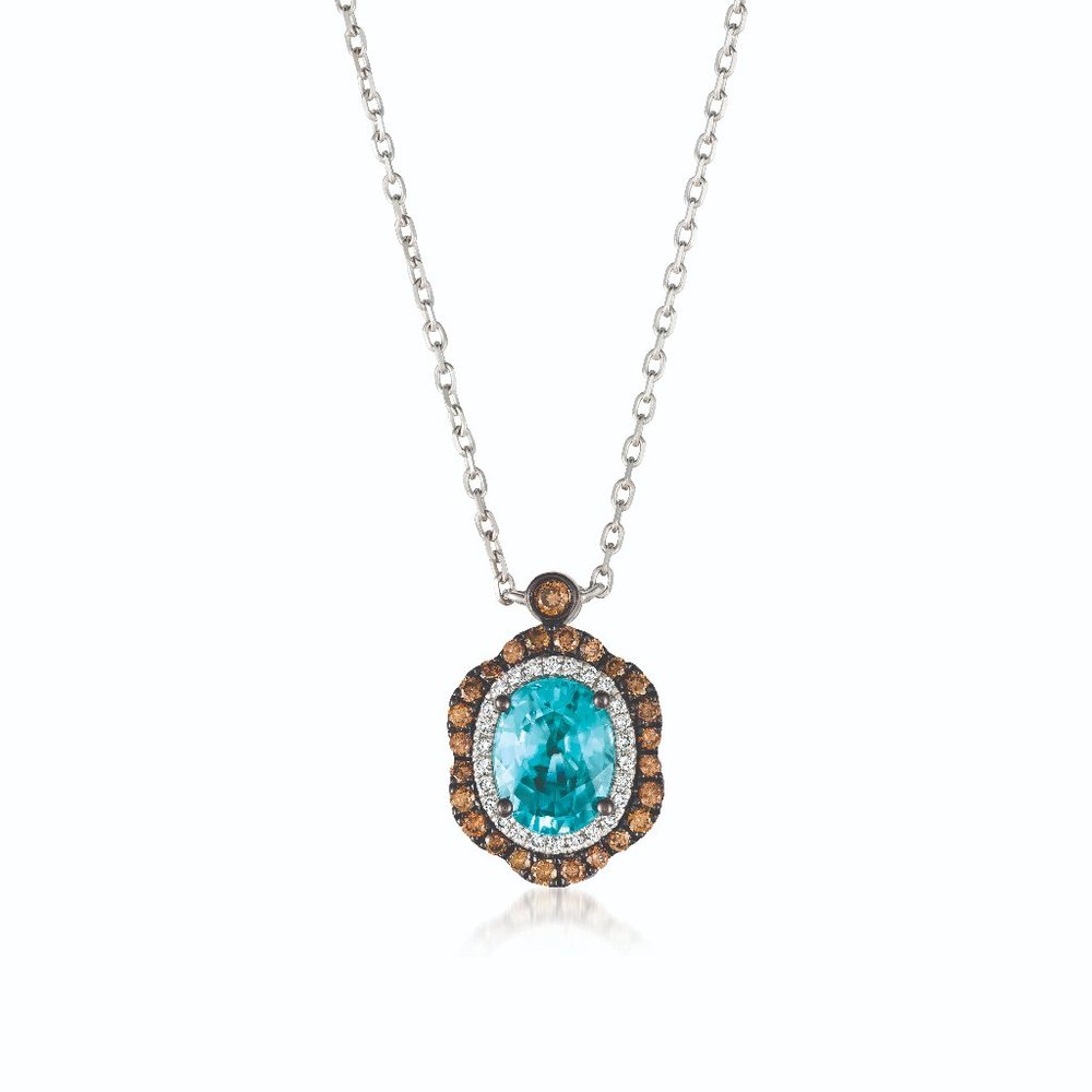 Le Vian Necklace featuring Blueberry Zircon Chocolate Diamonds Vanilla Gold